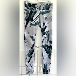 ALO Yoga Abstract Brushstroke Print Leggings Black & Grey Sz. Medium
